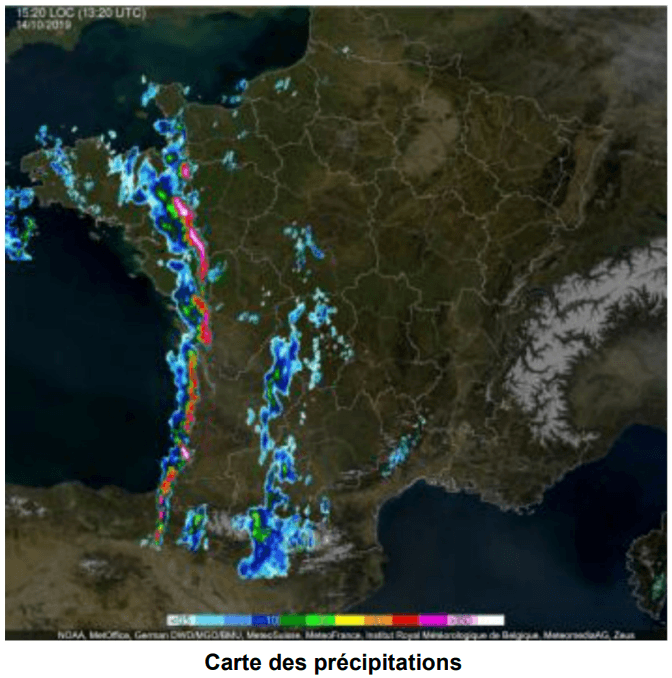 carte des précipitations
